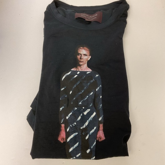 JOHN VARVATOS DAVID BOWIE TEE NAVY BURNOUT FABRIC SIZE XL NWOT - Picture 11 of 15